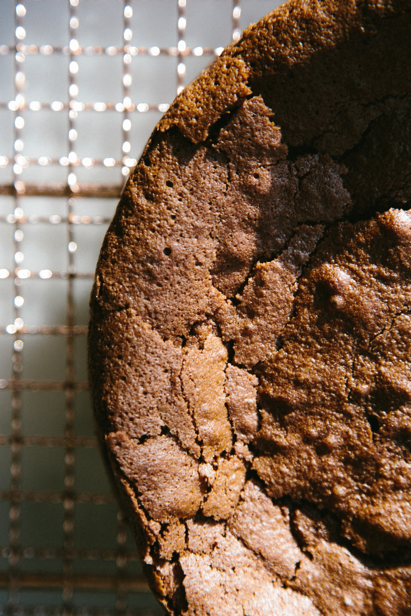 Flourless Chocolate Cake + Peppermint Meringue
