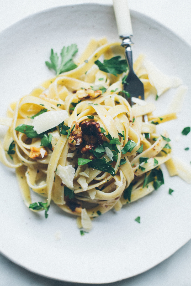 Pasta with Walnuts, Lemon and Herbs // Notwithoutsalt.com