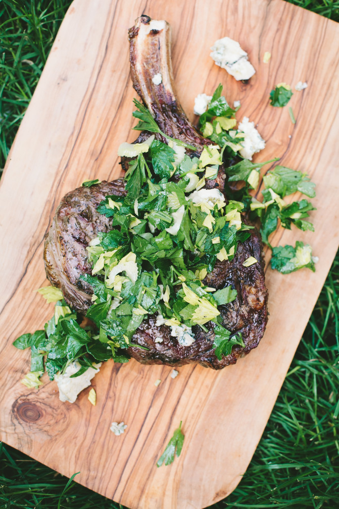 Grilled Rib-Eye with Parsley, Celery and Blue Cheese // Not Without Salt