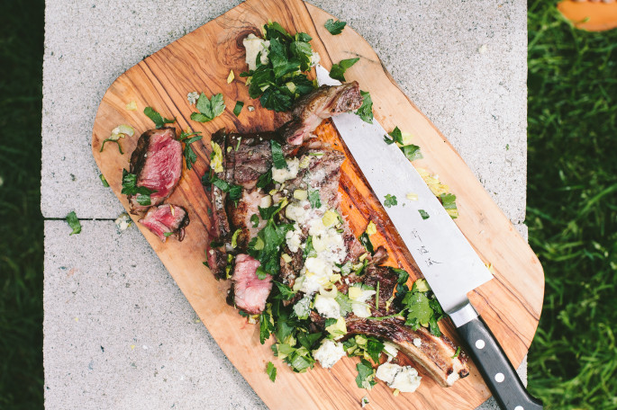 Grilled Rib-Eye with Parsley, Celery and Blue Cheese // Not Without Salt