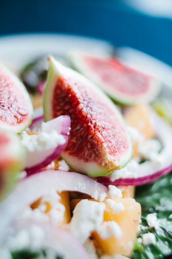 Fig and Melon Salad with Creamy Lemon Vinaigrette // Not Without Salt