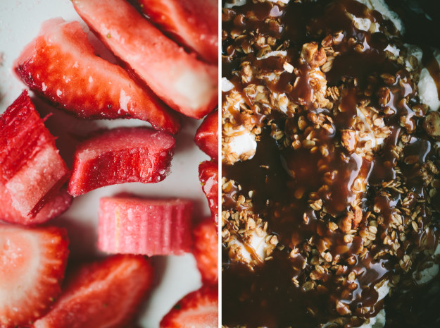 Roasted Strawberry Rhubarb Ice Cream Cake // Not Without Salt